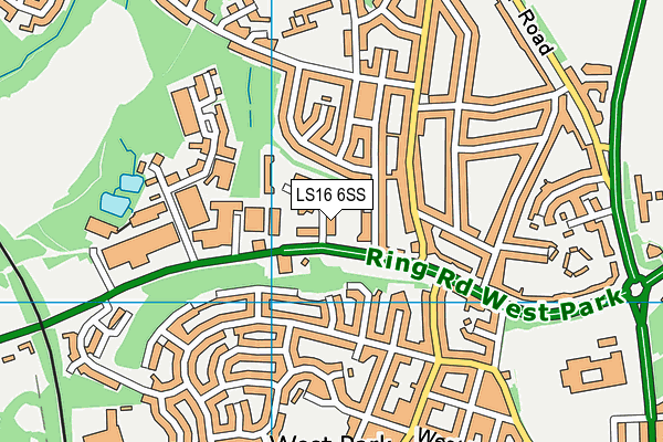 LS16 6SS map - OS VectorMap District (Ordnance Survey)
