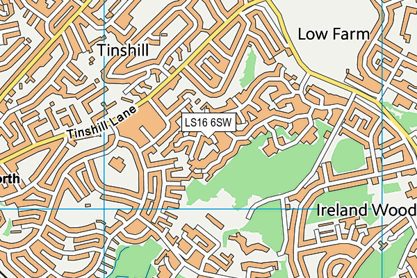 LS16 6SW map - OS VectorMap District (Ordnance Survey)