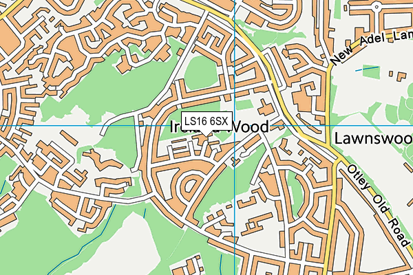 LS16 6SX map - OS VectorMap District (Ordnance Survey)