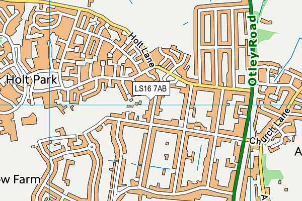 LS16 7AB map - OS VectorMap District (Ordnance Survey)