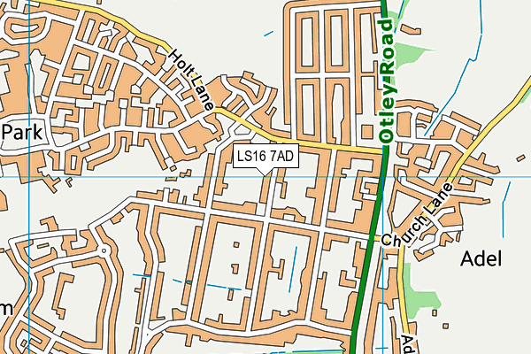 LS16 7AD map - OS VectorMap District (Ordnance Survey)