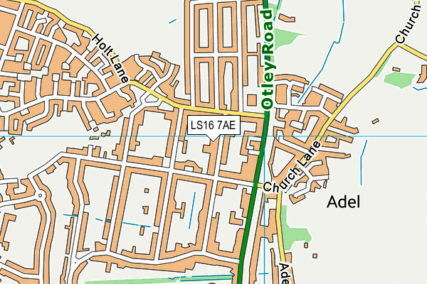 LS16 7AE map - OS VectorMap District (Ordnance Survey)