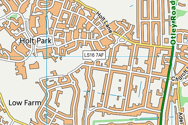 LS16 7AF map - OS VectorMap District (Ordnance Survey)