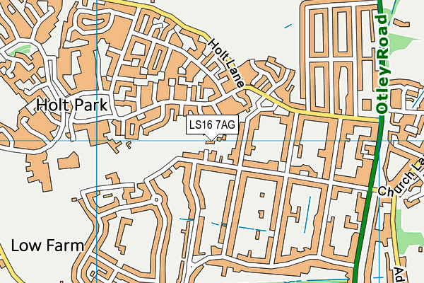 LS16 7AG map - OS VectorMap District (Ordnance Survey)