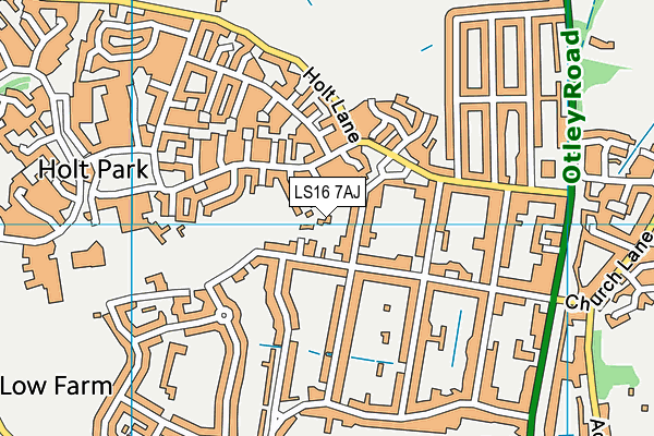 LS16 7AJ map - OS VectorMap District (Ordnance Survey)