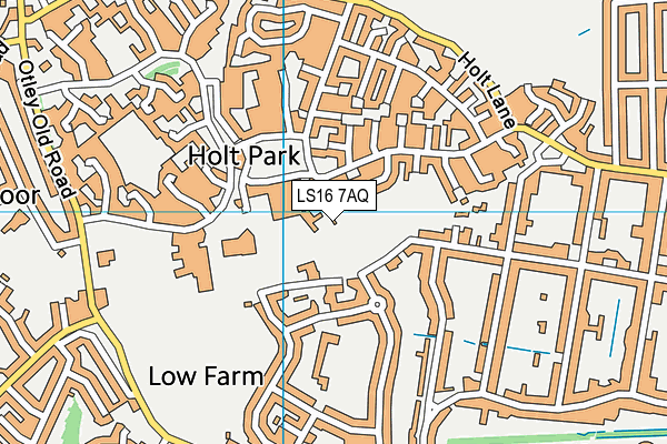 LS16 7AQ map - OS VectorMap District (Ordnance Survey)