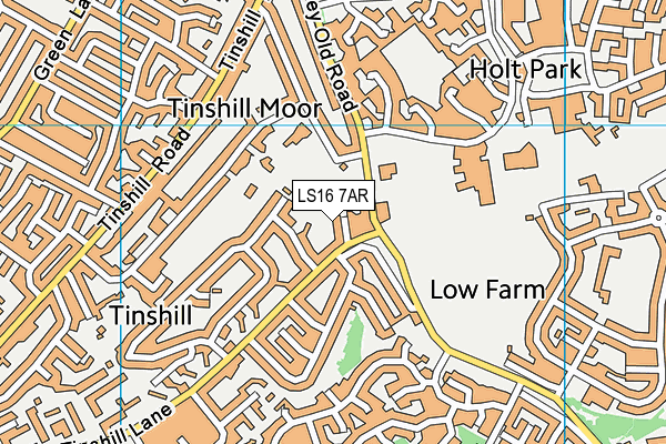 LS16 7AR map - OS VectorMap District (Ordnance Survey)