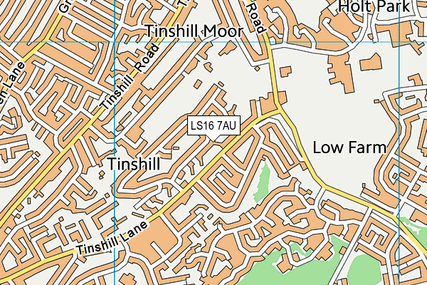 LS16 7AU map - OS VectorMap District (Ordnance Survey)