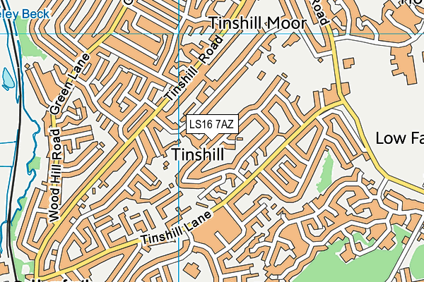 LS16 7AZ map - OS VectorMap District (Ordnance Survey)