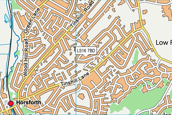 LS16 7BD map - OS VectorMap District (Ordnance Survey)