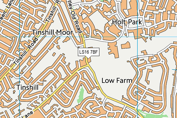 LS16 7BF map - OS VectorMap District (Ordnance Survey)