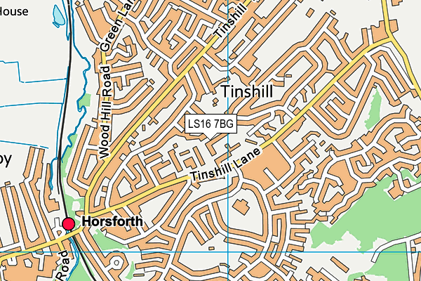 LS16 7BG map - OS VectorMap District (Ordnance Survey)