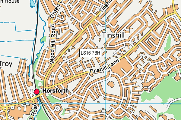 LS16 7BH map - OS VectorMap District (Ordnance Survey)