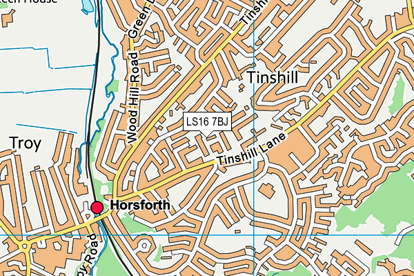 LS16 7BJ map - OS VectorMap District (Ordnance Survey)