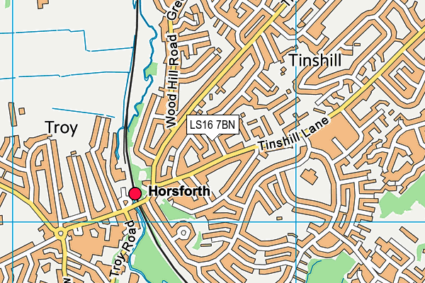 LS16 7BN map - OS VectorMap District (Ordnance Survey)