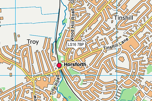 LS16 7BP map - OS VectorMap District (Ordnance Survey)