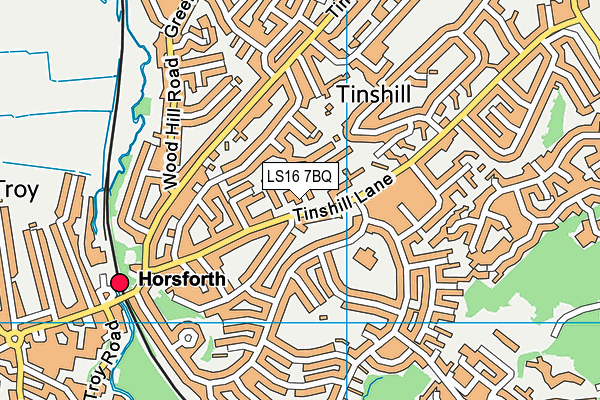 LS16 7BQ map - OS VectorMap District (Ordnance Survey)