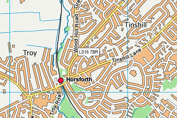 LS16 7BR map - OS VectorMap District (Ordnance Survey)