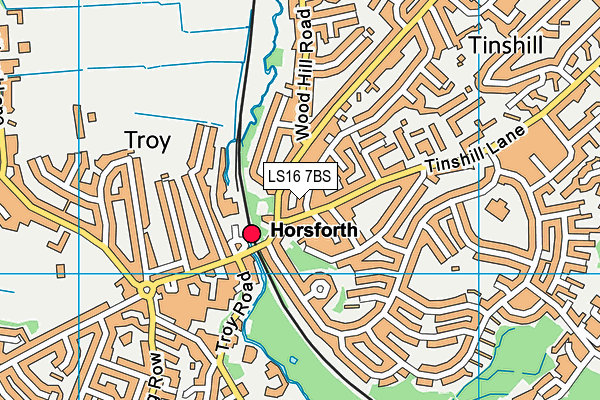 LS16 7BS map - OS VectorMap District (Ordnance Survey)