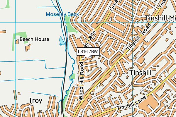 LS16 7BW map - OS VectorMap District (Ordnance Survey)