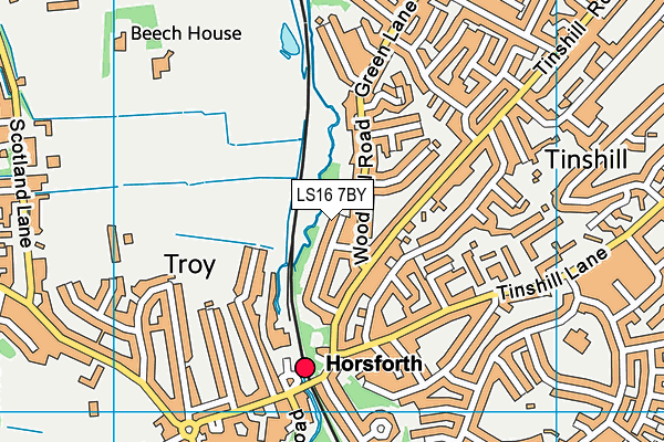 LS16 7BY map - OS VectorMap District (Ordnance Survey)