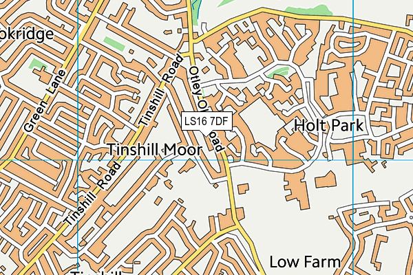 LS16 7DF map - OS VectorMap District (Ordnance Survey)