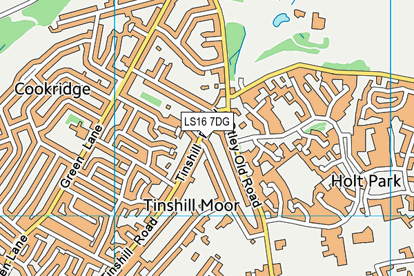 LS16 7DG map - OS VectorMap District (Ordnance Survey)