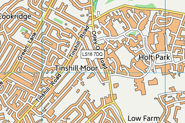 LS16 7DQ map - OS VectorMap District (Ordnance Survey)