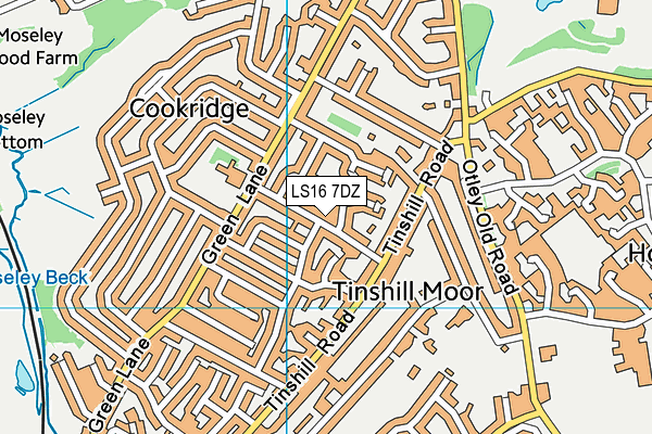 LS16 7DZ map - OS VectorMap District (Ordnance Survey)