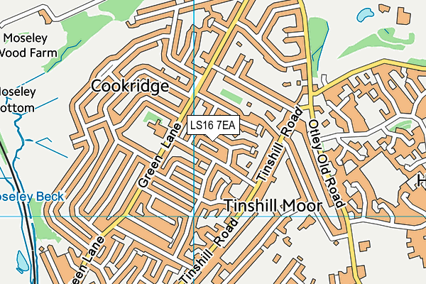 LS16 7EA map - OS VectorMap District (Ordnance Survey)