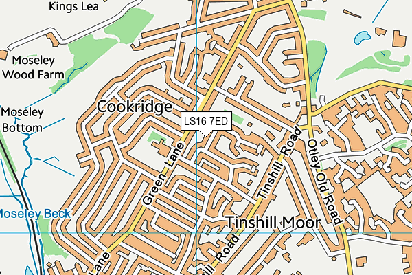 LS16 7ED map - OS VectorMap District (Ordnance Survey)
