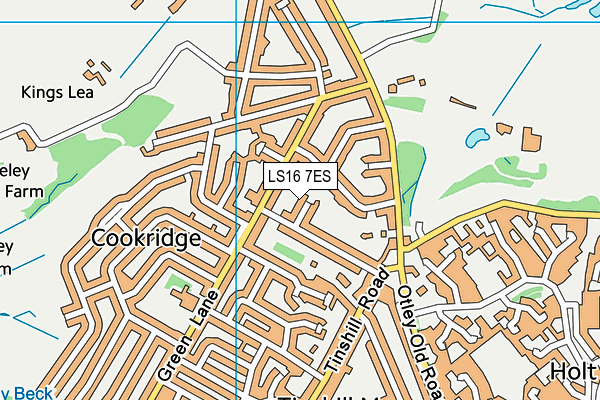 LS16 7ES map - OS VectorMap District (Ordnance Survey)