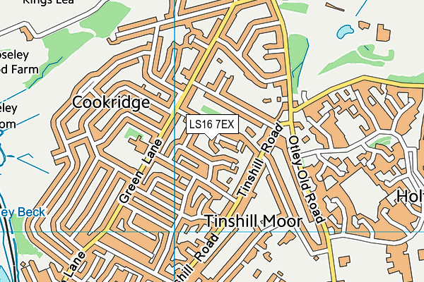 LS16 7EX map - OS VectorMap District (Ordnance Survey)