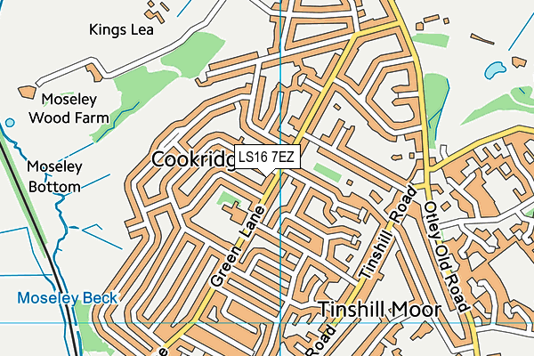 LS16 7EZ map - OS VectorMap District (Ordnance Survey)