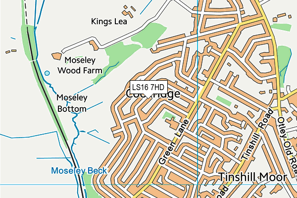 LS16 7HD map - OS VectorMap District (Ordnance Survey)
