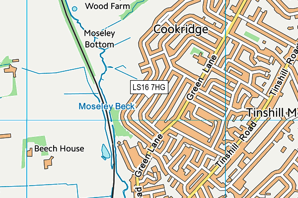 LS16 7HG map - OS VectorMap District (Ordnance Survey)