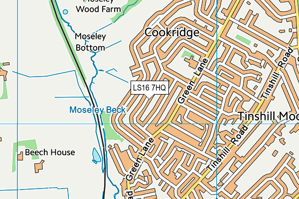 LS16 7HQ map - OS VectorMap District (Ordnance Survey)