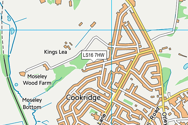 Cookridge Cricket Club map (LS16 7HW) - OS VectorMap District (Ordnance Survey)