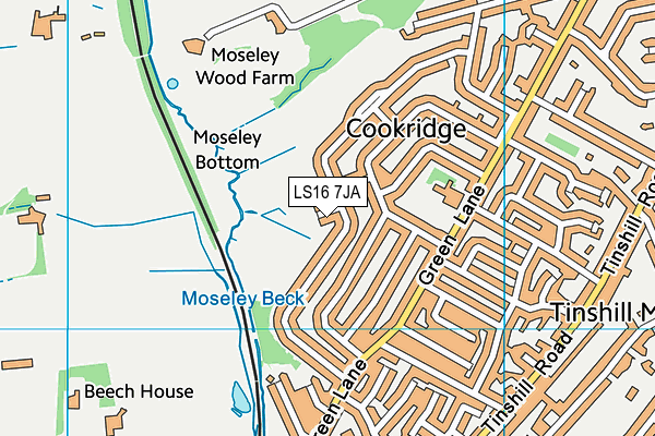 LS16 7JA map - OS VectorMap District (Ordnance Survey)