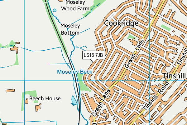 LS16 7JB map - OS VectorMap District (Ordnance Survey)