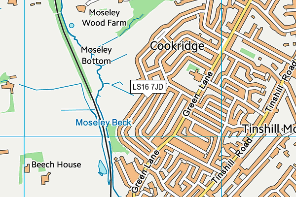 LS16 7JD map - OS VectorMap District (Ordnance Survey)