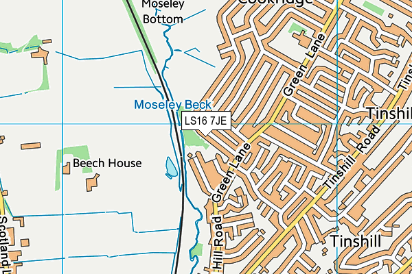 LS16 7JE map - OS VectorMap District (Ordnance Survey)