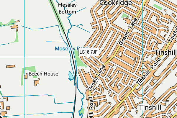 LS16 7JF map - OS VectorMap District (Ordnance Survey)