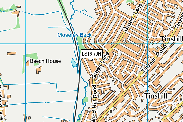 LS16 7JH map - OS VectorMap District (Ordnance Survey)