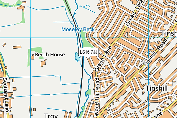 LS16 7JJ map - OS VectorMap District (Ordnance Survey)