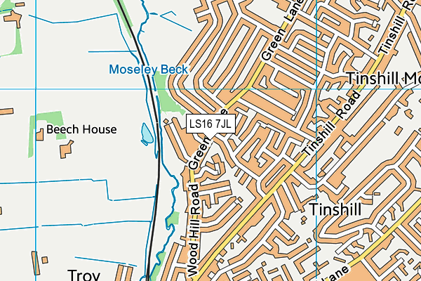 LS16 7JL map - OS VectorMap District (Ordnance Survey)