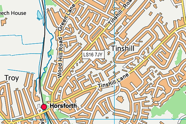 LS16 7JY map - OS VectorMap District (Ordnance Survey)