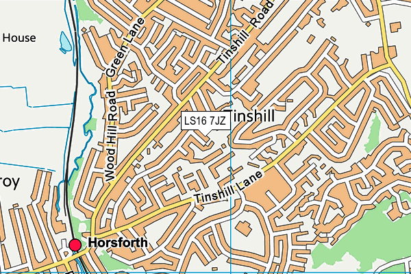 LS16 7JZ map - OS VectorMap District (Ordnance Survey)