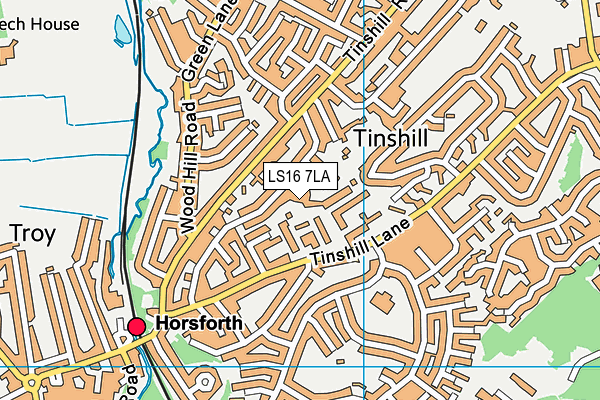 LS16 7LA map - OS VectorMap District (Ordnance Survey)