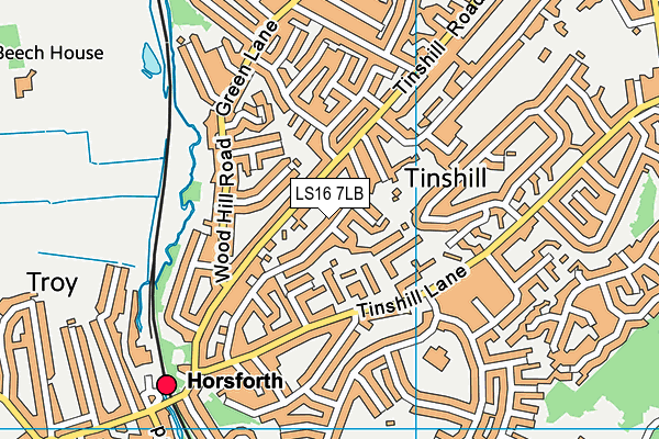 LS16 7LB map - OS VectorMap District (Ordnance Survey)